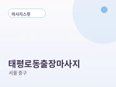 서울 태평로동 출장마사지